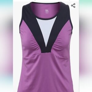 Tail Activewear Rawr Power Miss Shirring Sleeveless Tennis Top Size Small
